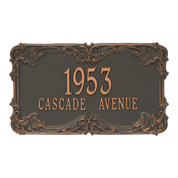 Personalized Cast Metal Address plaque - The Leroux Grande sign. Display your address Custom house number sign. Measures - 17.5