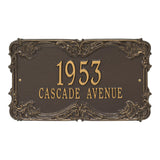 Personalized Cast Metal Address plaque - The Leroux Grande sign. Display your address Custom house number sign. Measures - 17.5" X 10.0" X 0.6". 5 Colors Available