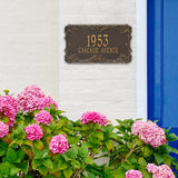 Personalized Cast Metal Address plaque - The Leroux Grande sign. Display your address Custom house number sign. Measures - 17.5" X 10.0" X 0.6". 5 Colors Available