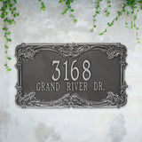 Personalized Cast Metal Address plaque - The Leroux Extra Grande sign. Display your address Custom house number sign. Measures - 21.6" X 12.75" X 0.6". 5 Colors Available
