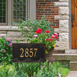 Personalized Cast Metal Address plaque - The Leroux Extra Grande Lawn sign Display your address Custom house number sign. Measures - 21.6" X 12.75" X 0.6". 5 Colors Available