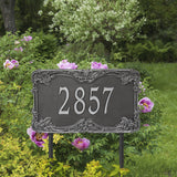 Personalized Cast Metal Address plaque - The Leroux Extra Grande Lawn sign Display your address Custom house number sign. Measures - 21.6" X 12.75" X 0.6". 5 Colors Available