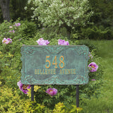 Personalized Cast Metal Address plaque - The Leroux Extra Grande Lawn sign Display your address Custom house number sign. Measures - 21.6" X 12.75" X 0.6". 5 Colors Available