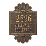 Personalized Cast Metal Address plaque - The Coquille Grande Display your address Custom house number sign. Measures - 11.5" X 17.50" X 0.6". 5 Colors Available