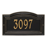 Personalized Cast Metal Address plaque - The Arbor Grande Display your address Custom house number sign. Measures - 18.0" X 10.25" X 0.6". 5 Colors Available