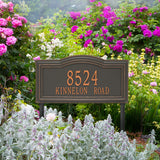 Personalized Cast Metal Address plaque - The Extra Large Arbor Grande, Lawn Sign Display your address Custom house number sign. Measures - 24.5" X 12.90" X 0.6". 5 Colors Available