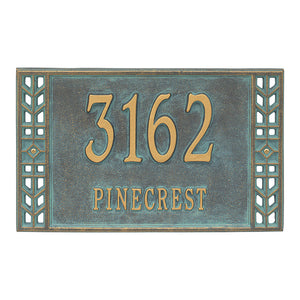 The Boston Address Plaque (Wall Mounted Plaque)-- 6 SIGN COLORS AVAILABLE, Measures 16.5" x 11" x 0.375"
