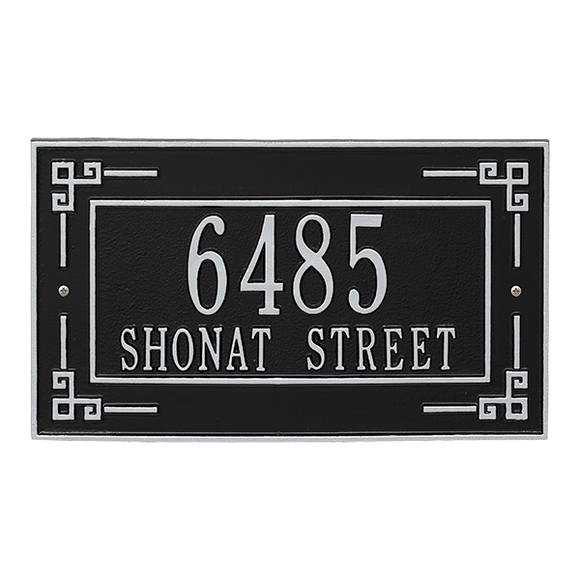 The Key Corner Address Number Plaque -- 6 SIGN COLORS AVAILABLE, Measures 16