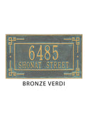 The Key Corner Address Number Plaque -- 6 SIGN COLORS AVAILABLE, Measures 16" x 9" x 0.375"