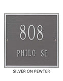 The Standard Square Number Address Plaque -- 11 SIGN COLORS AVAILABLE, Measures 11" x 11" x 0.37"
