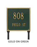 Lawn Mounted Square Plaque STANDARD SIZE -- 11 SIGN COLORS AVAILABLE, Measures 11" x 11" x 0.375" The Lawn stakes are 20" long