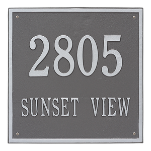 The LARGE Square Estate Address Number Plaque -- 11 SIGN COLORS AVAILABLE, Measures 15" x 15" x 0.37"