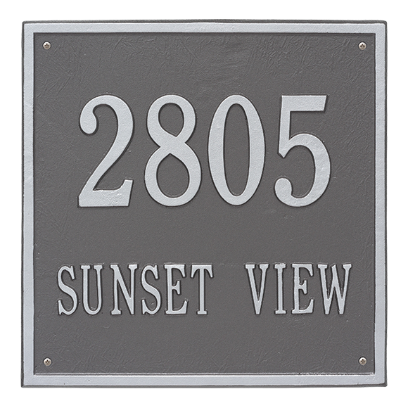 The LARGE Square Estate Address Number Plaque -- 11 SIGN COLORS AVAILABLE, Measures 15