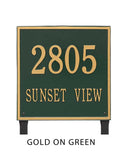 Lawn Mounted Large Square Plaque EXTRA LARGE SIZE -- 11 SIGN COLORS AVAILABLE, Measures 15" x 15" x 0.375" The Lawn stakes are 20" long