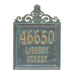 The Lanai LARGE ESTATE Address Plaque (Wall Mounted Plaque) -- 7 SIGN COLORS AVAILABLE, Measures 19.4" x 14" x 0.375"