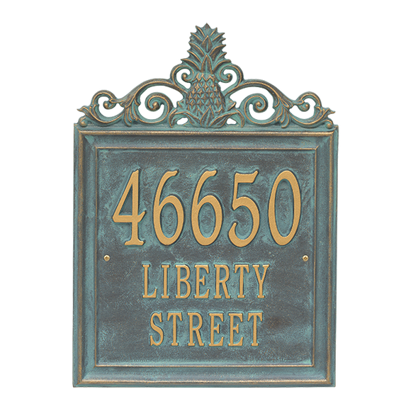 The Lanai LARGE ESTATE Address Plaque (Wall Mounted Plaque) -- 7 SIGN COLORS AVAILABLE, Measures 19.4