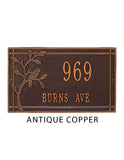 The Woodridge Bird Address Plaque -- 6 SIGN COLORS AVAILABLE, Measures 16.5" x 10" x 0.625"