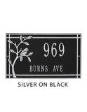 The Woodridge Bird Address Plaque -- 6 SIGN COLORS AVAILABLE, Measures 16.5" x 10" x 0.625"