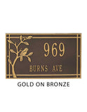 The Woodridge Bird Address Plaque -- 6 SIGN COLORS AVAILABLE, Measures 16.5" x 10" x 0.625"