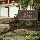 Personalized Cast Metal Address plaque - The Penbrook Grande Lawn sign Display your address Custom house number sign. Measures - 16.5" X 8.5" X 0.6". 5 Colors Available