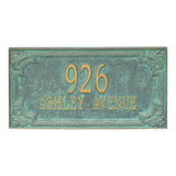 Personalized Cast Metal Address plaque - The Penbrook Extra Grande sign. Display your address Custom house number sign. Measures - 22.5" X 11.5" X 0.6". 5 Colors Available