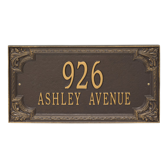Personalized Cast Metal Address plaque - The Penbrook Extra Grande sign. Display your address Custom house number sign. Measures - 22.5