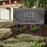 Personalized Cast Metal Address plaque - The Penbrook Extra Grande Lawn sign Display your address Custom house number sign. Measures - 22.5" X 11.5" X 0.6". 5 Colors Available