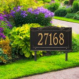 Personalized Cast Metal Address plaque - The Sheridan Extra Grande Lawn sign Display your address Custom house number sign. Measures - 19.5" X 12.0" X 0.6". 5 Colors Available