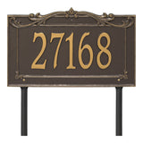 Personalized Cast Metal Address plaque - The Sheridan Extra Grande Lawn sign Display your address Custom house number sign. Measures - 19.5" X 12.0" X 0.6". 5 Colors Available