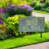 Personalized Cast Metal Address plaque - The Sheridan Extra Grande Lawn sign Display your address Custom house number sign. Measures - 19.5" X 12.0" X 0.6". 5 Colors Available