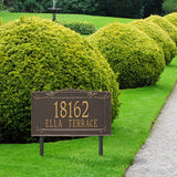 Personalized Cast Metal Address plaque - The Sheridan Extra Grande Lawn sign Display your address Custom house number sign. Measures - 19.5" X 12.0" X 0.6". 5 Colors Available