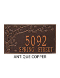 The Spring Blossom Address Plaque ( Wall Mounted ) -- 6 SIGN COLORS AVAILABLE, Measures 20.25" x 11.5" x 0.375"