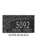 The Spring Blossom Address Plaque ( Wall Mounted ) -- 6 SIGN COLORS AVAILABLE, Measures 20.25" x 11.5" x 0.375"