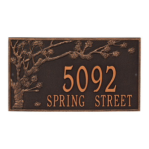 The Spring Blossom Address Plaque ( Wall Mounted ) -- 6 SIGN COLORS AVAILABLE, Measures 20.25" x 11.5" x 0.375"