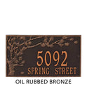 The Spring Blossom Address Plaque ( Wall Mounted ) -- 6 SIGN COLORS AVAILABLE, Measures 20.25" x 11.5" x 0.375"