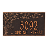 The Spring Blossom Address Plaque ( Wall Mounted ) -- 6 SIGN COLORS AVAILABLE, Measures 20.25" x 11.5" x 0.375"