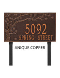 The Lawn Mounted Spring Blossom Address Plaque --  6 SIGN COLORS AVAILABLE, Measures 20.25" x 11.5" x 0.375", Comes with two 20" yard stakes