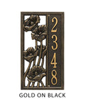 The Flowering Poppies Address Plaque -- 7 SIGN COLORS AVAILABLE, Measures 15.6" x 8.75" x 0.375"