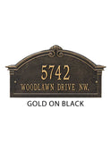 The Roselyn Arch Address Plaque ( Wall Mounted ) -- 7 SIGN COLORS AVAILABLE, Measures 18.75" x 10.25" x 0.4"