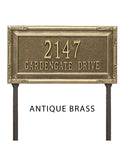 LAWN MOUNTED Gardengate Address Plaque -- 12 SIGN COLORS AVAILABLE, Measures 18" x 9.5" x 0.375" The Lawn stakes are 20" long