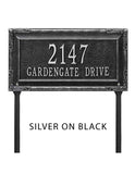 LAWN MOUNTED Gardengate Address Plaque -- 12 SIGN COLORS AVAILABLE, Measures 18" x 9.5" x 0.375" The Lawn stakes are 20" long