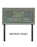 LAWN MOUNTED Gardengate Address Plaque -- 12 SIGN COLORS AVAILABLE, Measures 18" x 9.5" x 0.375" The Lawn stakes are 20" long