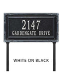 LAWN MOUNTED Gardengate Address Plaque -- 12 SIGN COLORS AVAILABLE, Measures 18" x 9.5" x 0.375" The Lawn stakes are 20" long