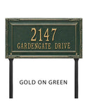 LAWN MOUNTED Gardengate Address Plaque -- 12 SIGN COLORS AVAILABLE, Measures 18" x 9.5" x 0.375" The Lawn stakes are 20" long