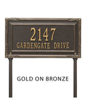 LAWN MOUNTED Gardengate Address Plaque -- 12 SIGN COLORS AVAILABLE, Measures 18" x 9.5" x 0.375" The Lawn stakes are 20" long