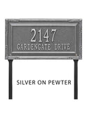 LAWN MOUNTED Gardengate Address Plaque -- 12 SIGN COLORS AVAILABLE, Measures 18" x 9.5" x 0.375" The Lawn stakes are 20" long