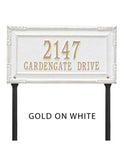 LAWN MOUNTED Gardengate Address Plaque -- 12 SIGN COLORS AVAILABLE, Measures 18" x 9.5" x 0.375" The Lawn stakes are 20" long