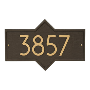 Personalized Cast Metal Address plaque - The Modern Hampton.  Display your address Custom house number sign. Measures - 15.75" x 10.25" x .325"