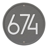 Personalized Cast Metal Address plaque - The Modern Round Display your address Custom house number sign. Measures - 8.75" x 8.75" x .325"