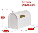 Personalized Whitehall Premium Mailbox with Side Address Plaques & Post Package --  4 COLORS AVAILABLE, DIMENSIONS - 9.625" X 13" X 20.375"